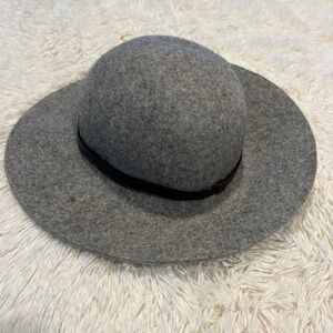 Nordstrom Wool Felted Wide Brim Gray/Grey Fall & Winter Felt Floppy Hat